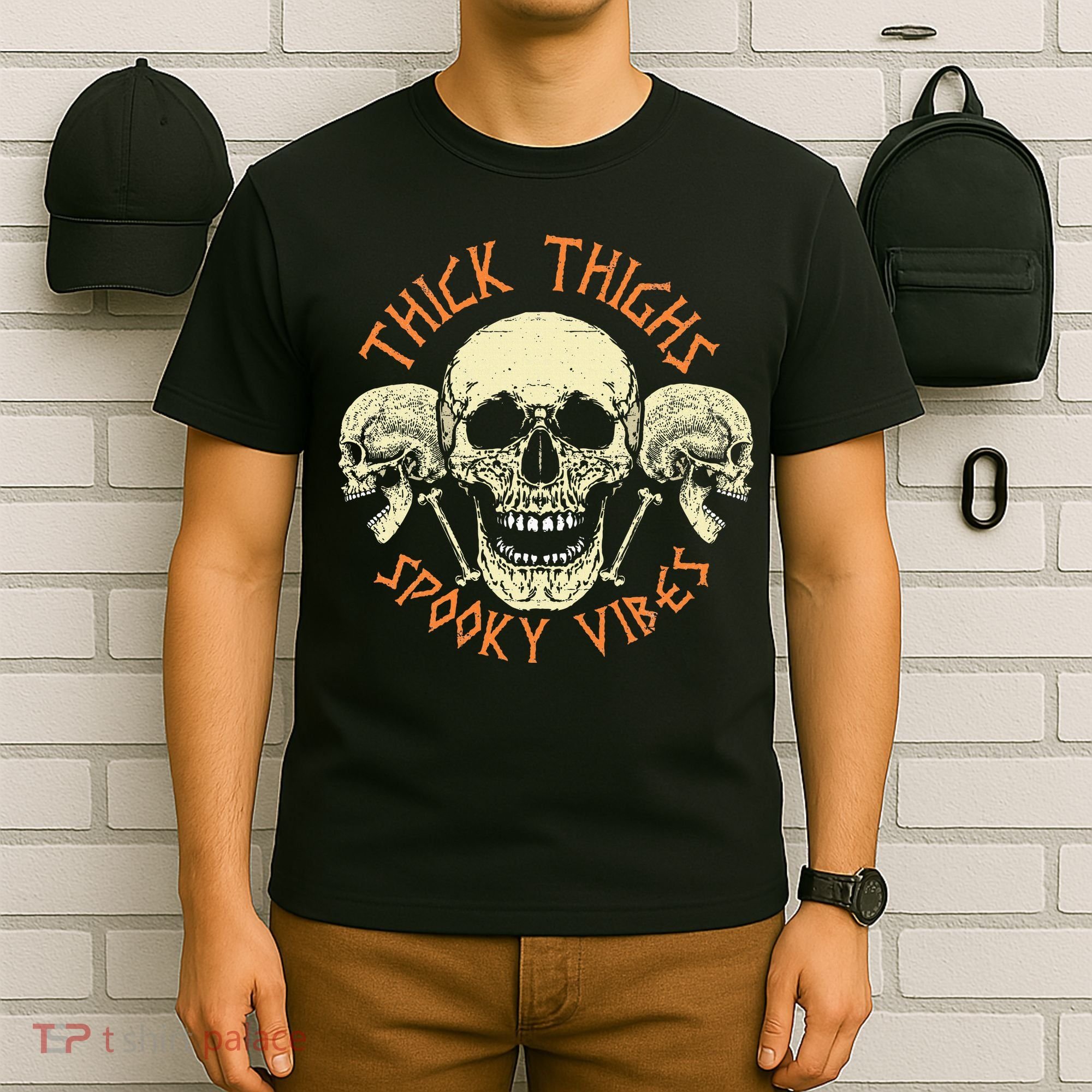 Thick Thighs & Spooky Vibes Halloween Costume T-Shirt