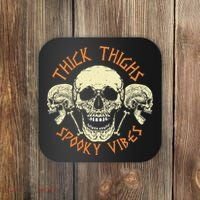 Thick Thighs & Spooky Vibes Halloween Costume Coaster thumb 0