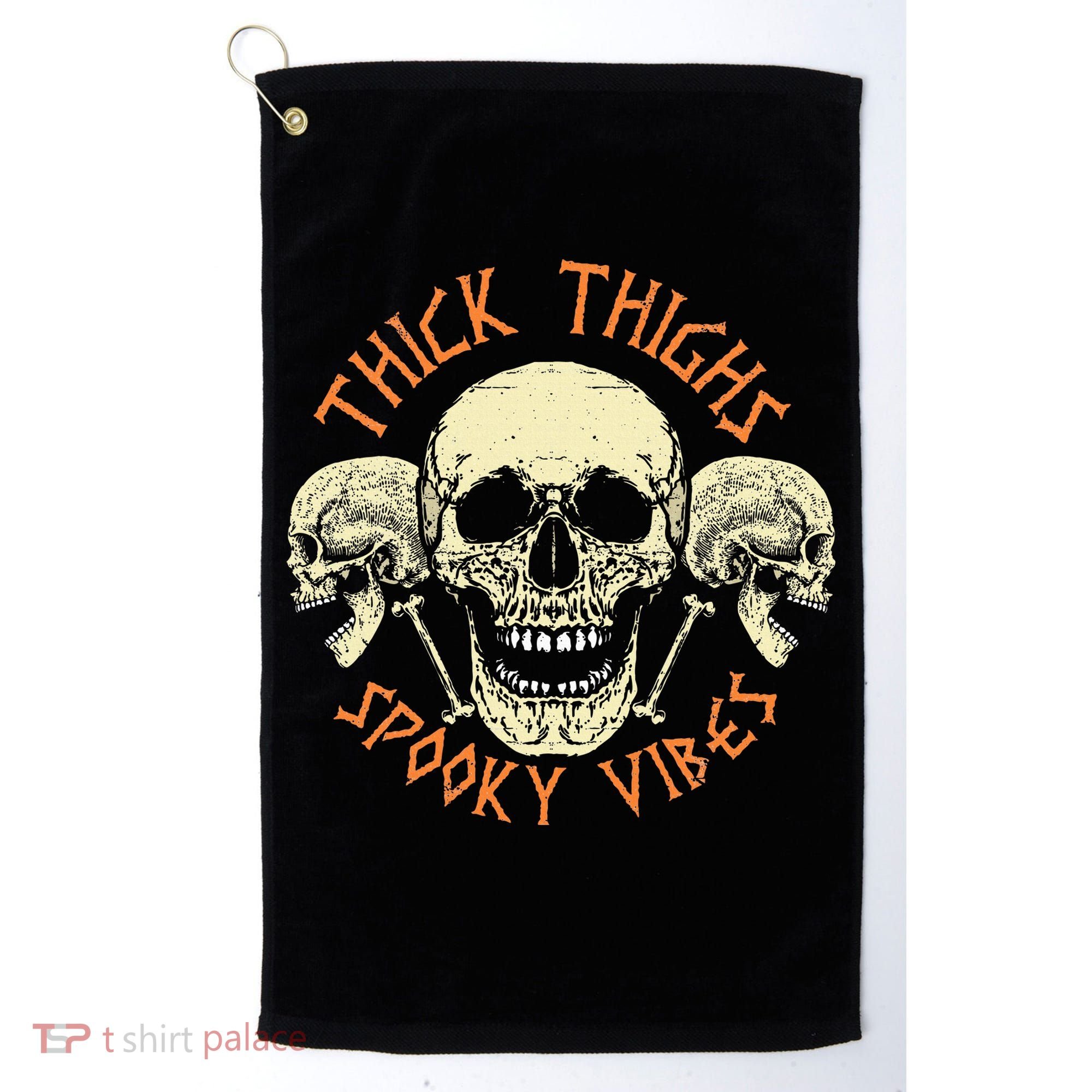 Thick Thighs & Spooky Vibes Halloween Costume Golf Towel