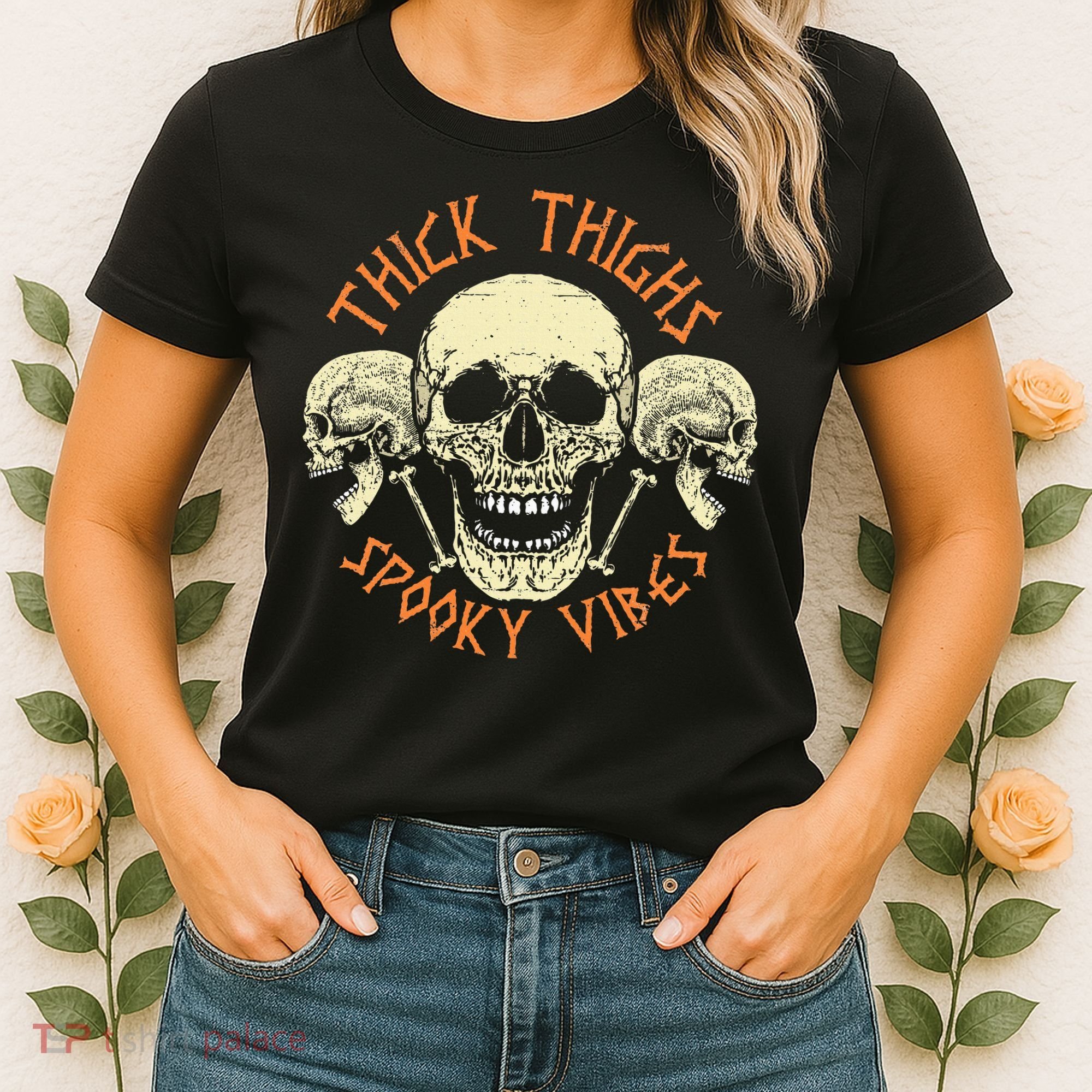 Thick Thighs & Spooky Vibes Halloween Costume Women's T-Shirt