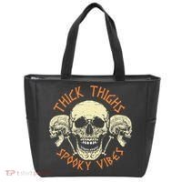 Thick Thighs & Spooky Vibes Halloween Costume Tote Bag thumb 0