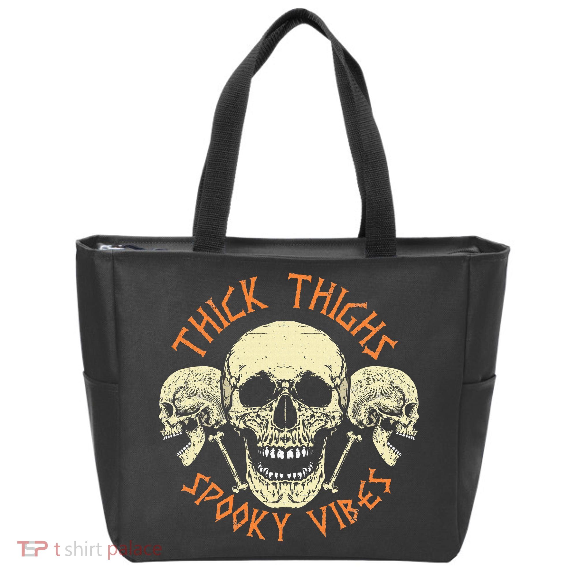 Thick Thighs & Spooky Vibes Halloween Costume Tote Bag