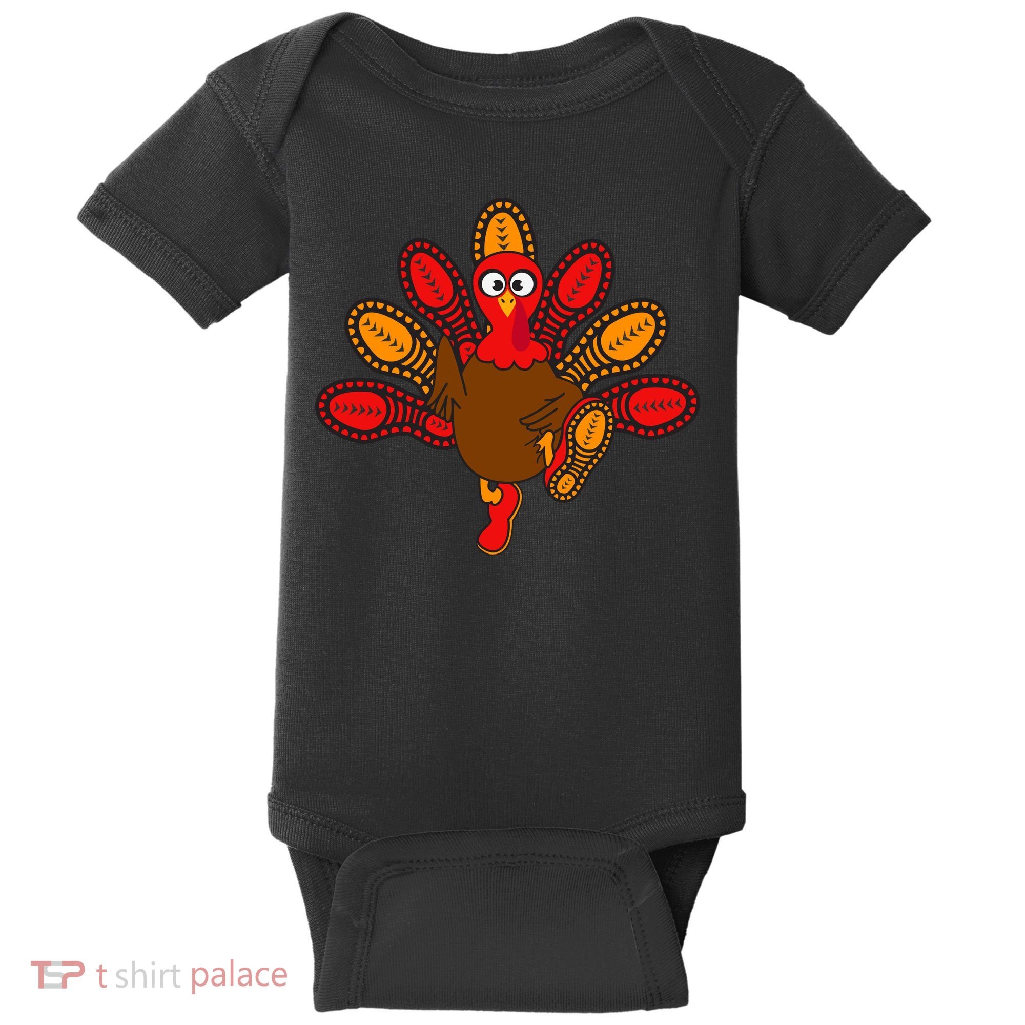 Thanksgiving Trot Squad Turkey Baby Bodysuit
