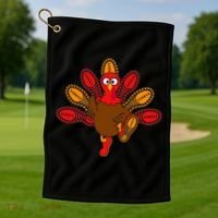 Thanksgiving Trot Squad Turkey Golf Towel thumb 1