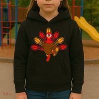 Thanksgiving Trot Squad Turkey Kids Hoodie thumb 3