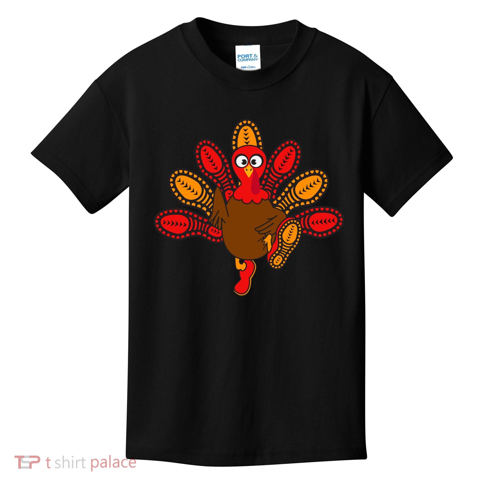Thanksgiving Trot Squad Turkey Kids T-Shirt