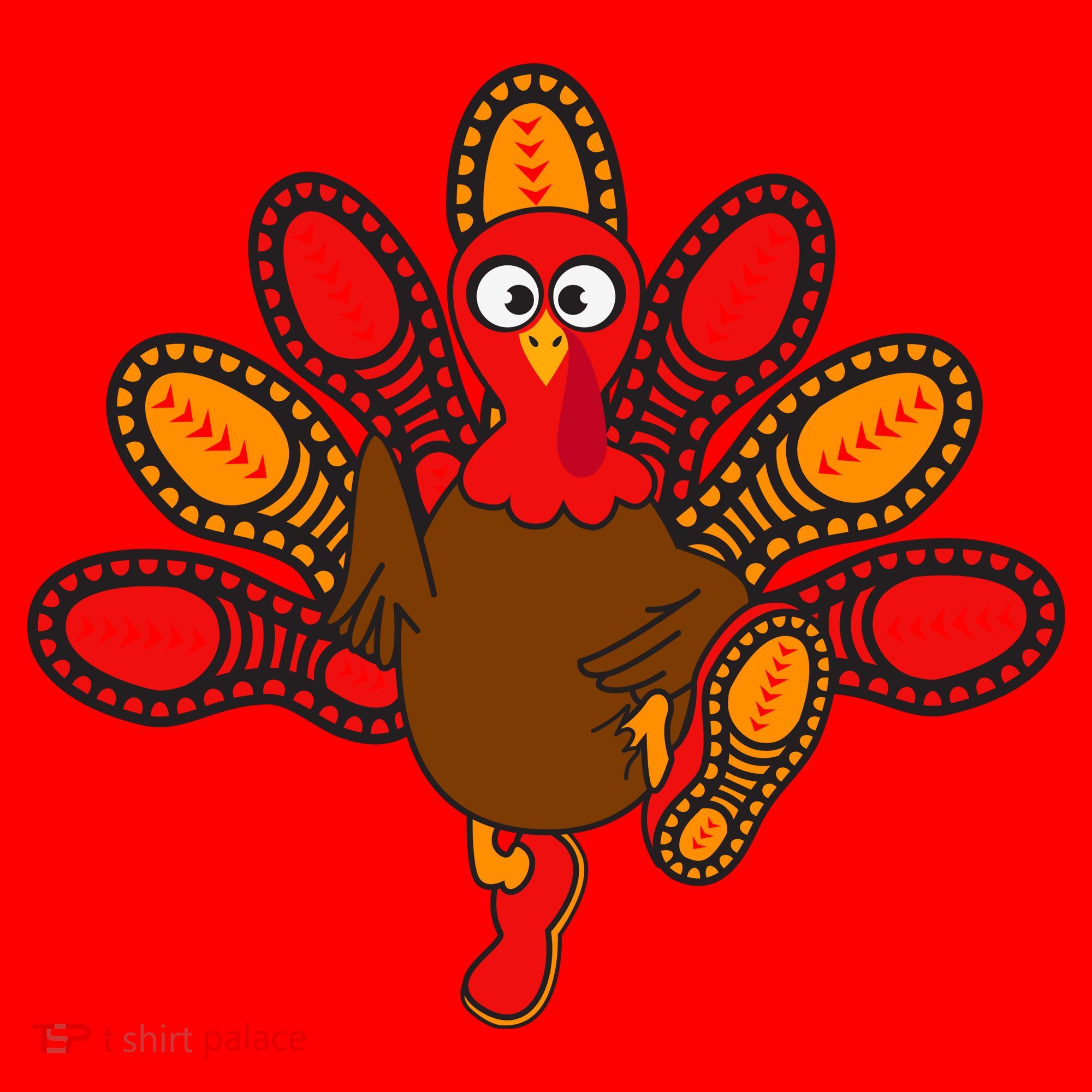 Thanksgiving Trot Squad Turkey Santa Hat