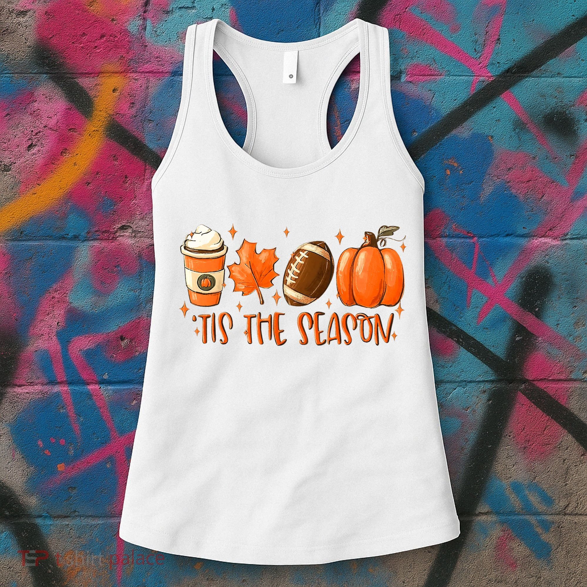 Tis The Season Football Football Fall Thanksgiving Women's Tank Top