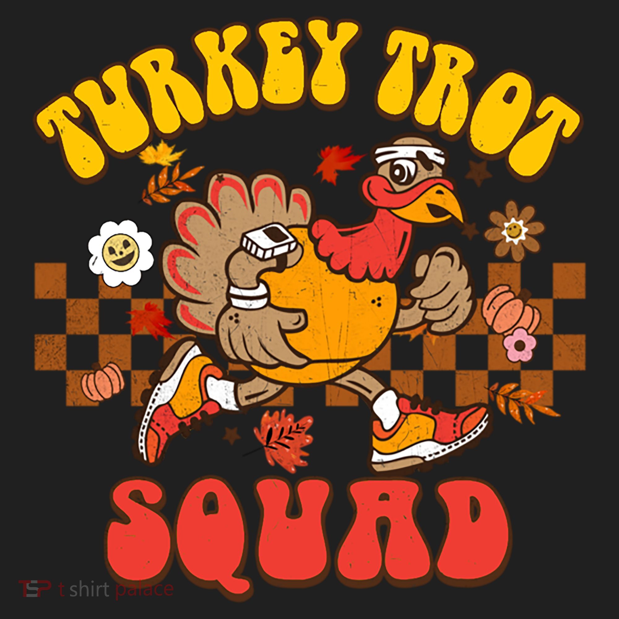 Turkey Trot Squad Funny Thanksgiving Running Fall Turkey Gift Beanie
