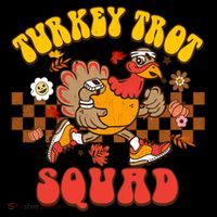Turkey Trot Squad Funny Thanksgiving Running Fall Turkey Gift Women's Hoodie thumb 2