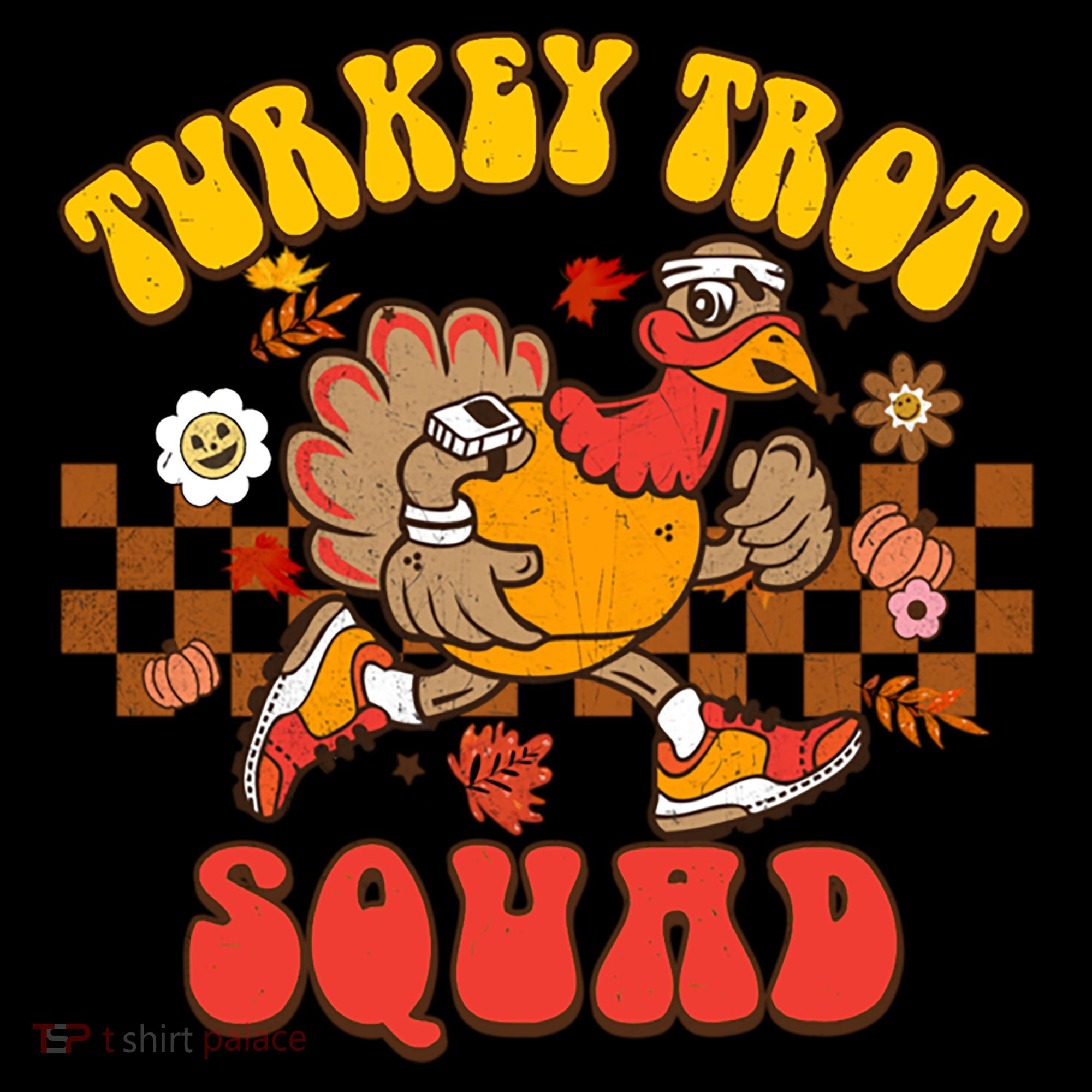Turkey Trot Squad Funny Thanksgiving Running Fall Turkey Gift Women's Hoodie