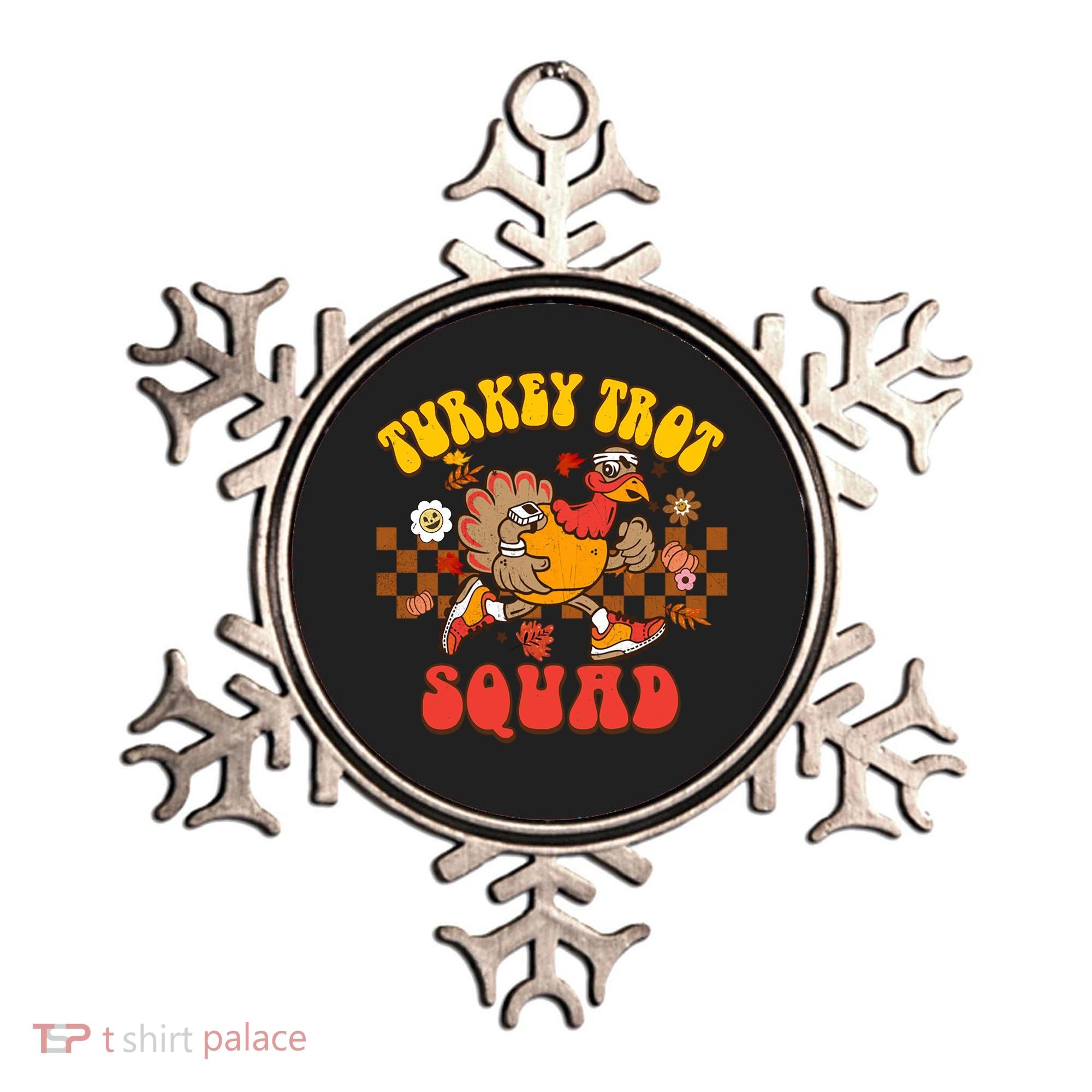 Turkey Trot Squad Funny Thanksgiving Running Fall Turkey Gift Ornament