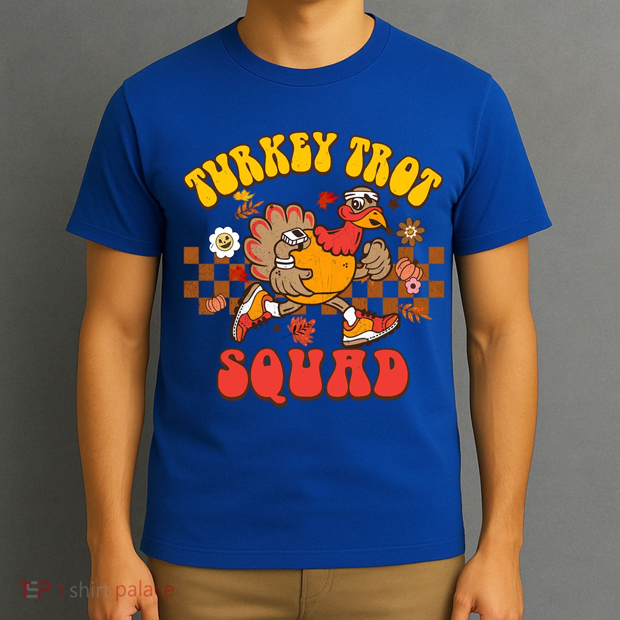 Turkey Trot Squad Funny Thanksgiving Running Fall Turkey Gift T-Shirt