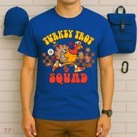 Turkey Trot Squad Funny Thanksgiving Running Fall Turkey Gift T-Shirt thumb 6