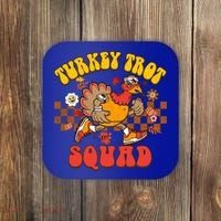 Turkey Trot Squad Funny Thanksgiving Running Fall Turkey Gift Coaster thumb 0