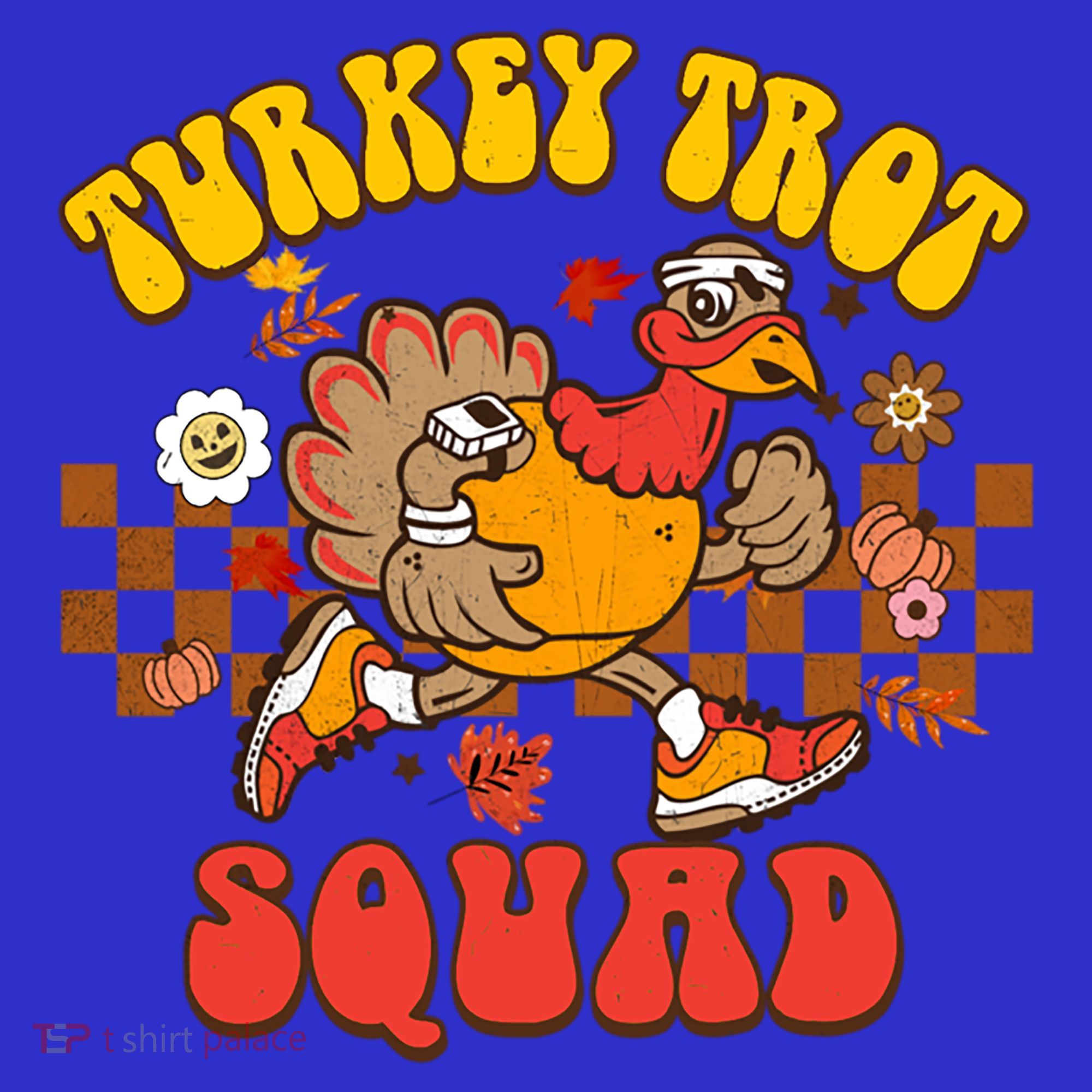 Turkey Trot Squad Funny Thanksgiving Running Fall Turkey Gift Coaster