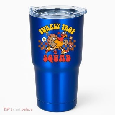 Turkey Trot Squad Funny Thanksgiving Running Fall Turkey Gift Tumbler