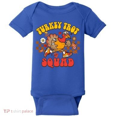 Turkey Trot Squad Funny Thanksgiving Running Fall Turkey Gift Baby Bodysuit