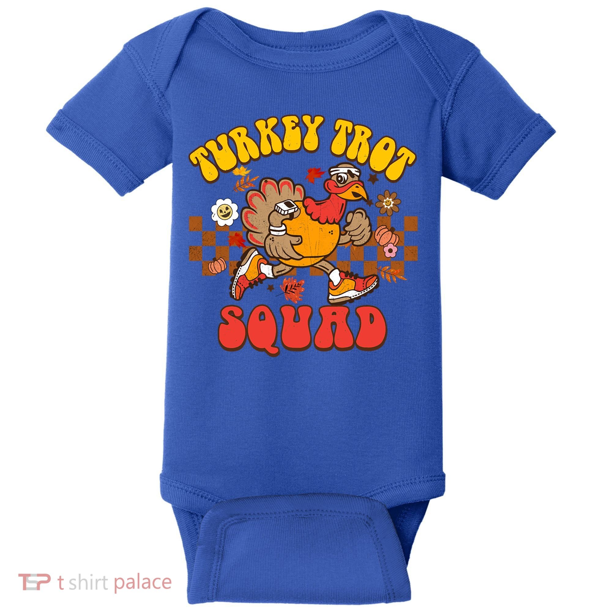 Turkey Trot Squad Funny Thanksgiving Running Fall Turkey Gift Baby Bodysuit