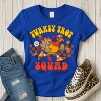 Turkey Trot Squad Funny Thanksgiving Running Fall Turkey Gift Women's T-Shirt thumb 3
