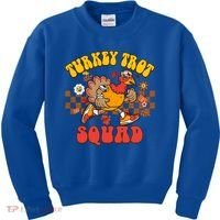Turkey Trot Squad Funny Thanksgiving Running Fall Turkey Gift Kids Sweatshirt thumb 0