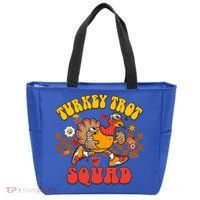 Turkey Trot Squad Funny Thanksgiving Running Fall Turkey Gift Tote Bag thumb 0