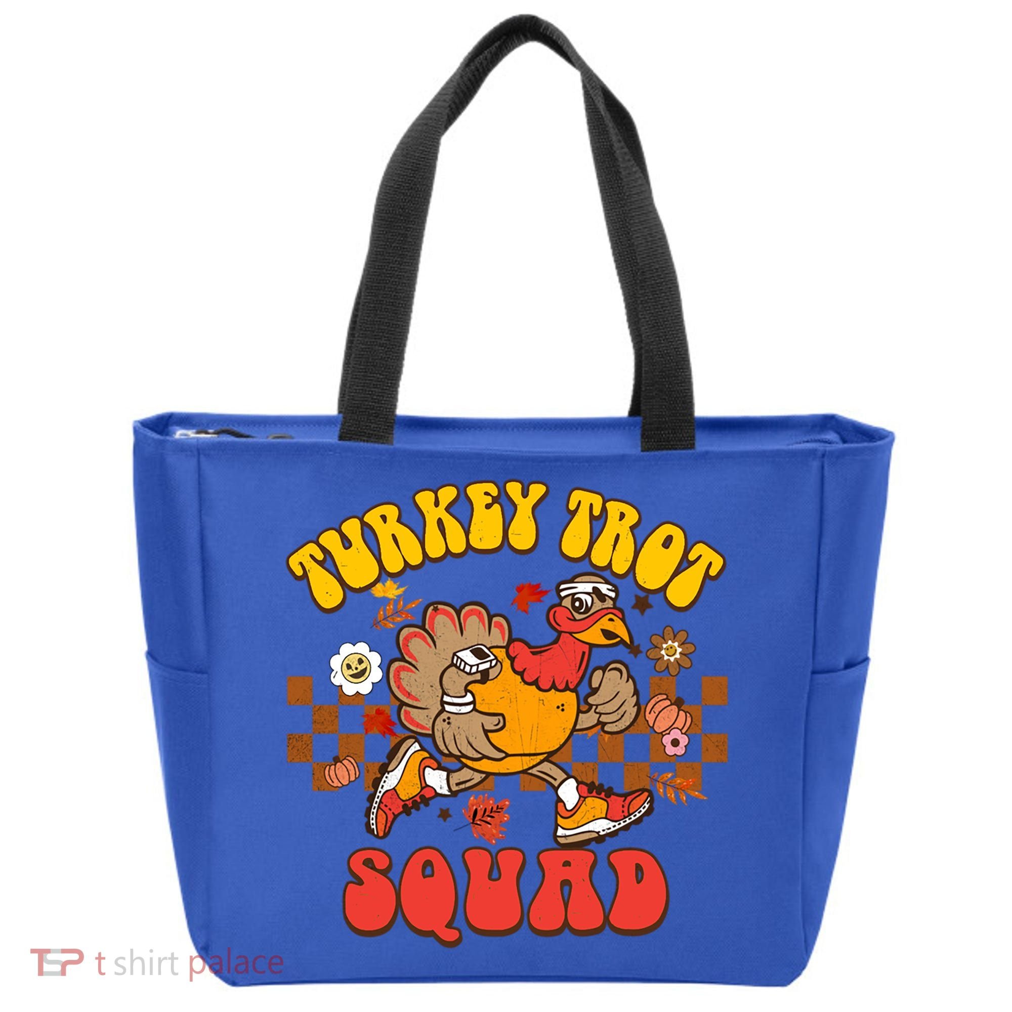 Turkey Trot Squad Funny Thanksgiving Running Fall Turkey Gift Tote Bag