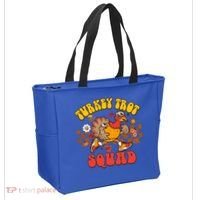 Turkey Trot Squad Funny Thanksgiving Running Fall Turkey Gift Tote Bag thumb 2