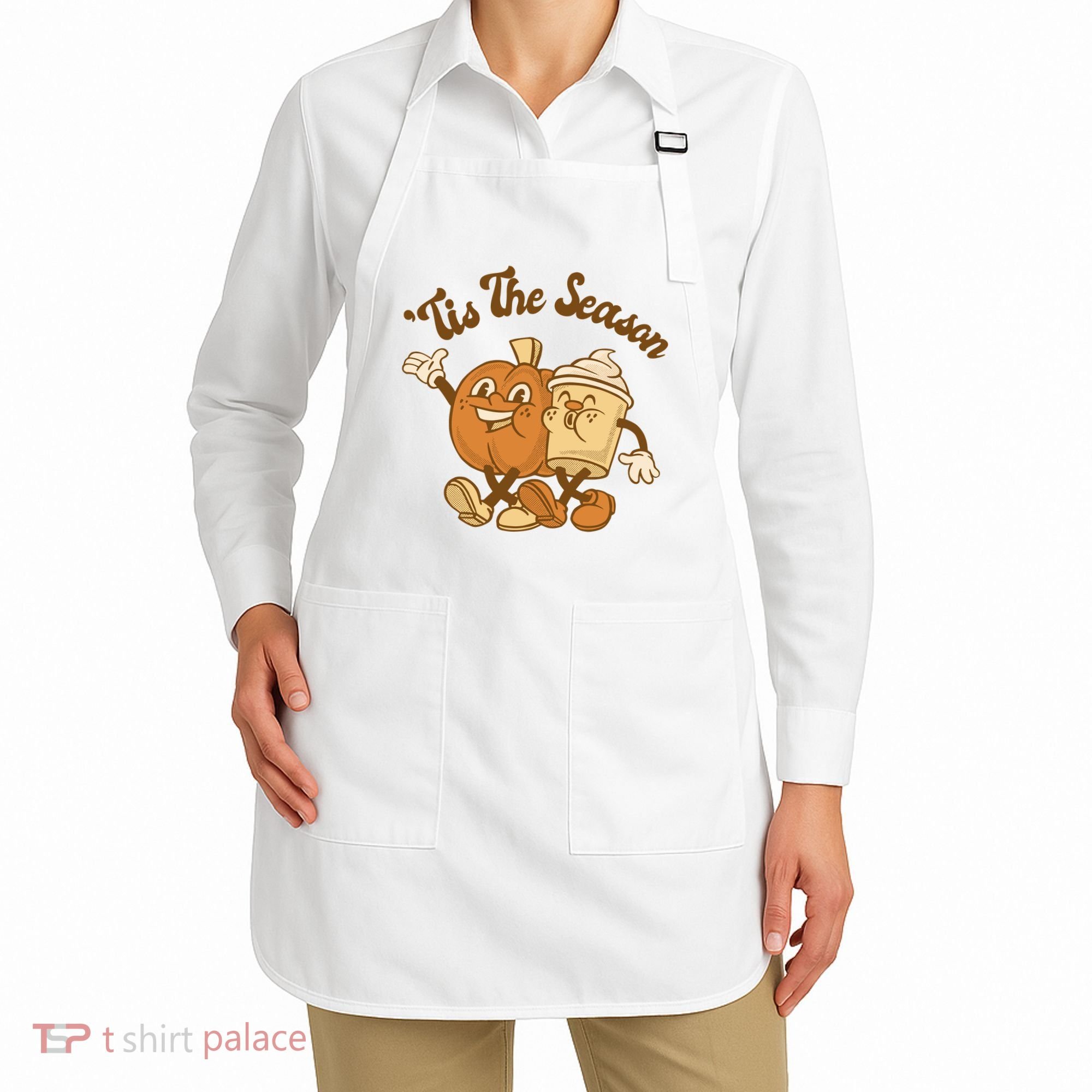 Tis The Season Pumpkin Latte Autumn Apron