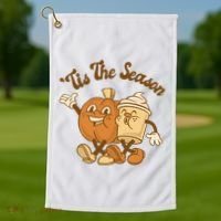 Tis The Season Pumpkin Latte Autumn Golf Towel thumb 1
