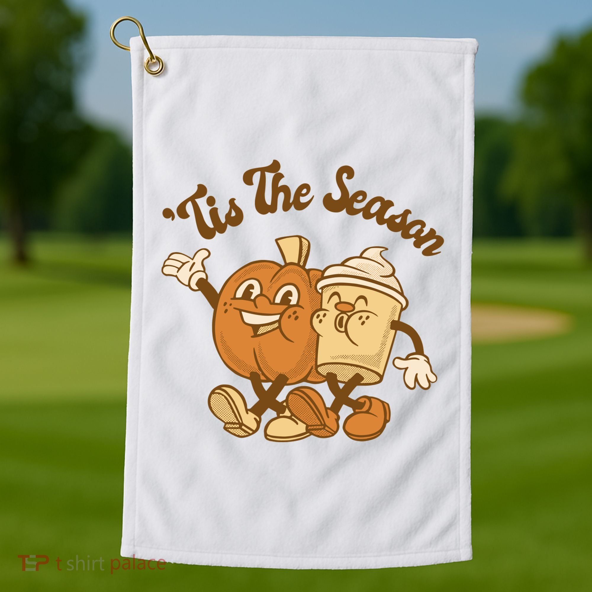 Tis The Season Pumpkin Latte Autumn Golf Towel