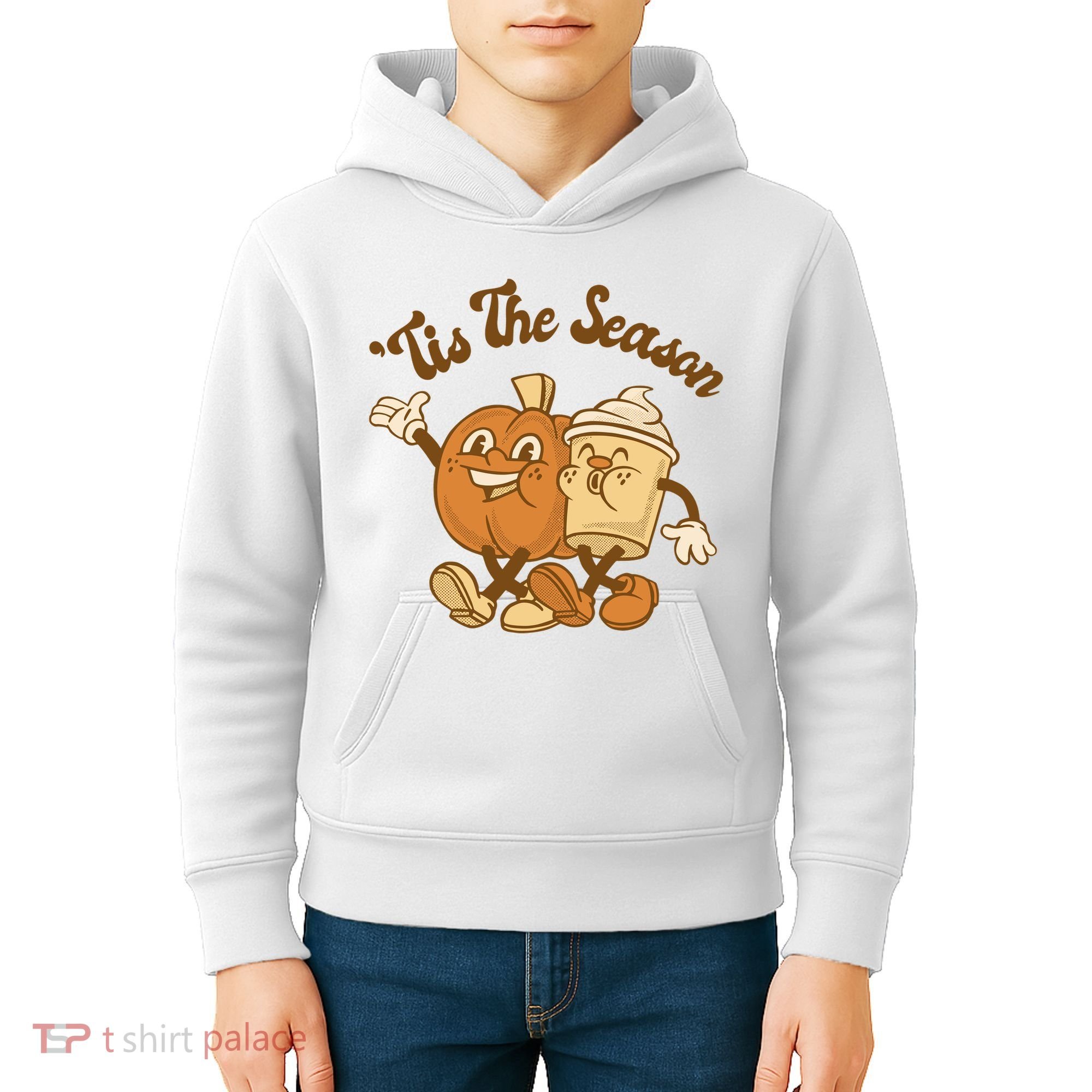Tis The Season Pumpkin Latte Autumn Kids Hoodie
