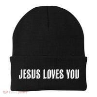 Top That Says The Words JESUS LOVES YOU Christian Beanie thumb 0