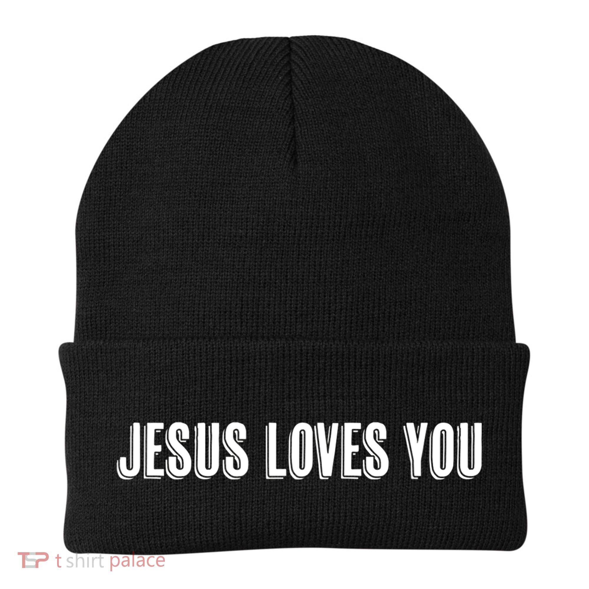 Top That Says The Words JESUS LOVES YOU Christian Beanie