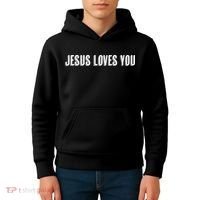 Top That Says The Words JESUS LOVES YOU Christian Kids Hoodie thumb 4