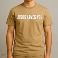 Top That Says The Words JESUS LOVES YOU Christian T-Shirt thumb 3