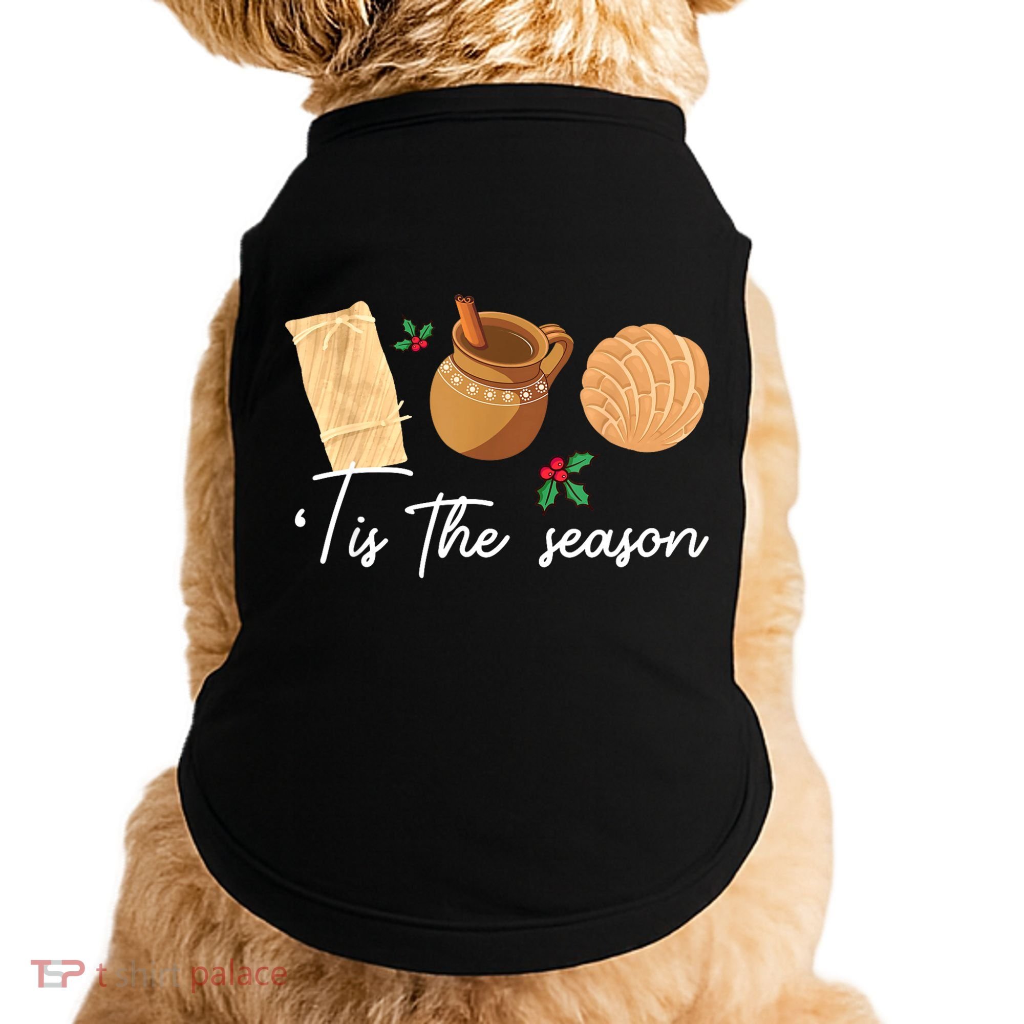 Tis The Season Christmas Mexican Concha Tamale Cafe De Olla Doggie Tank