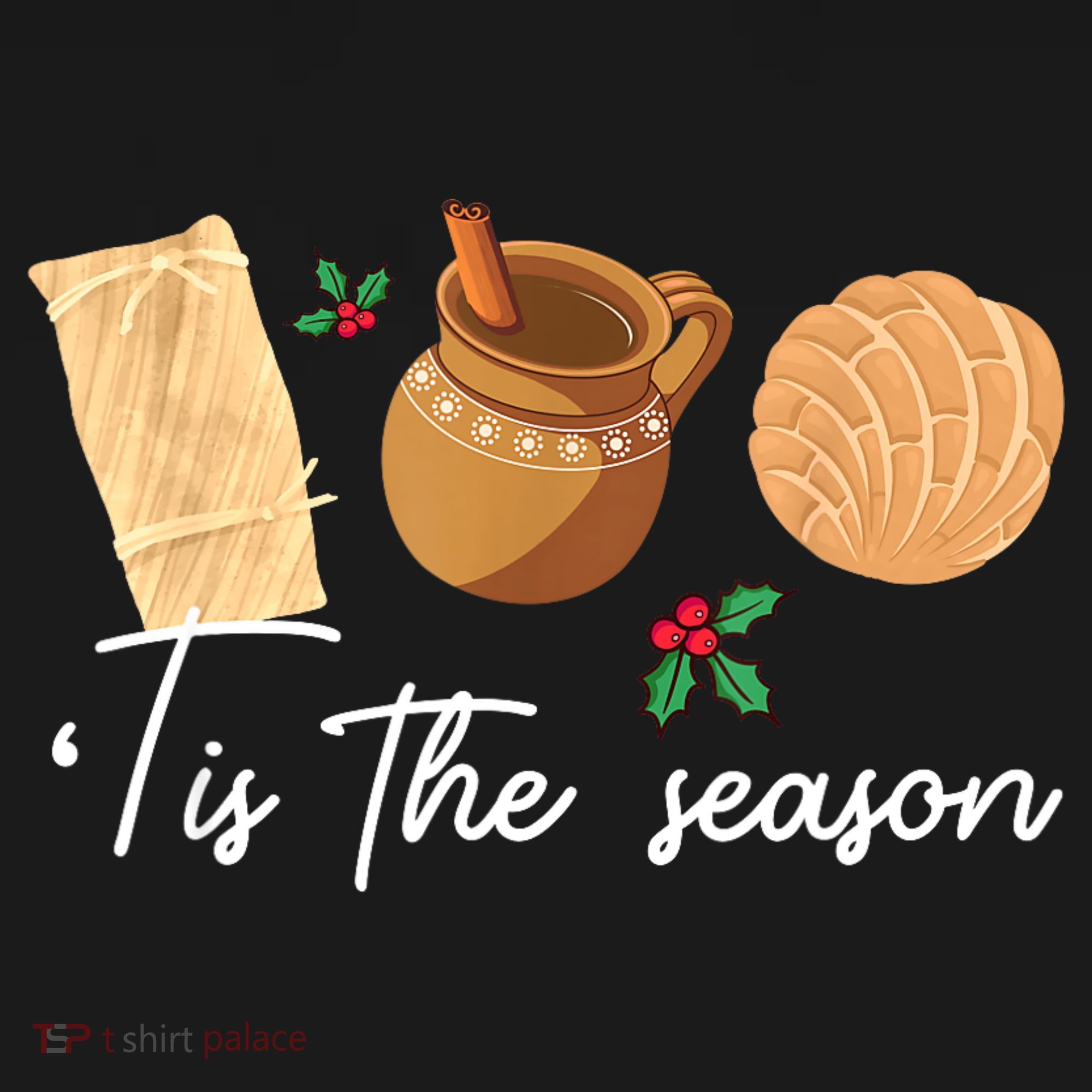 Tis The Season Christmas Mexican Concha Tamale Cafe De Olla Women's Tank Top