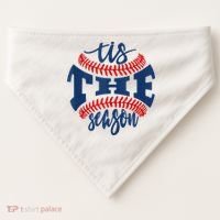 Tis The Season Baseball Softball Lovers USA-Made Doggie Bandana thumb 0