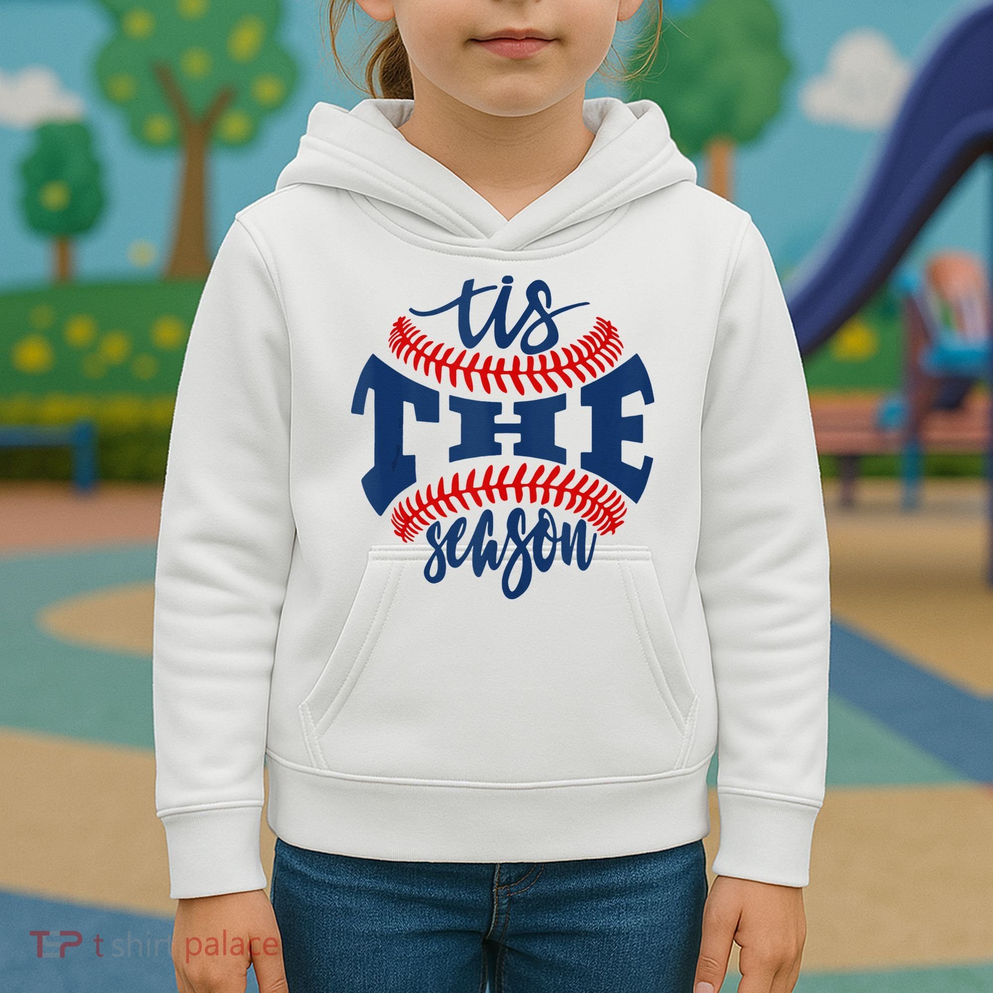 Tis The Season Baseball Softball Lovers Kids Hoodie