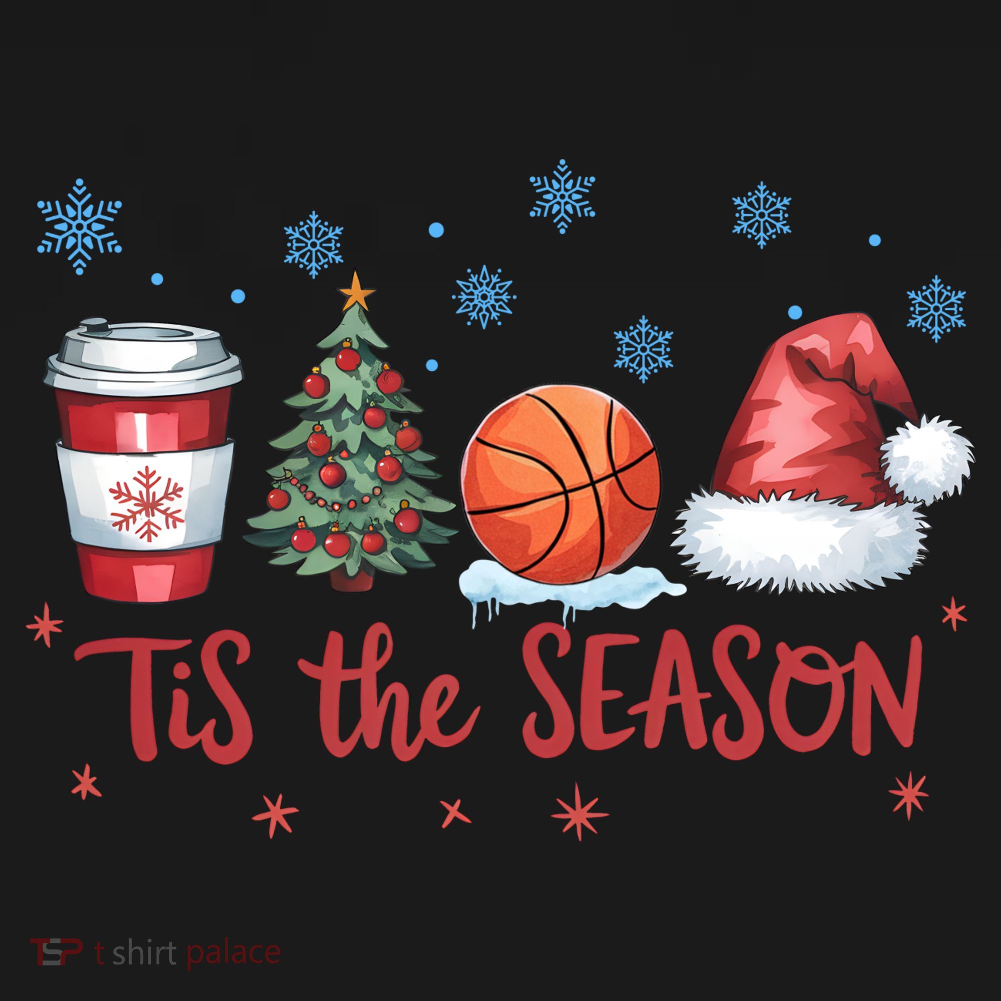 Tis The Season Christmas Xmas Holiday Coffee Baskeball Team Women's Hoodie