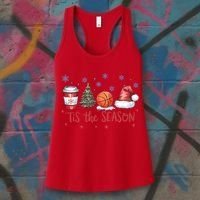 Tis The Season Christmas Xmas Holiday Coffee Baskeball Team Women's Tank Top thumb 3