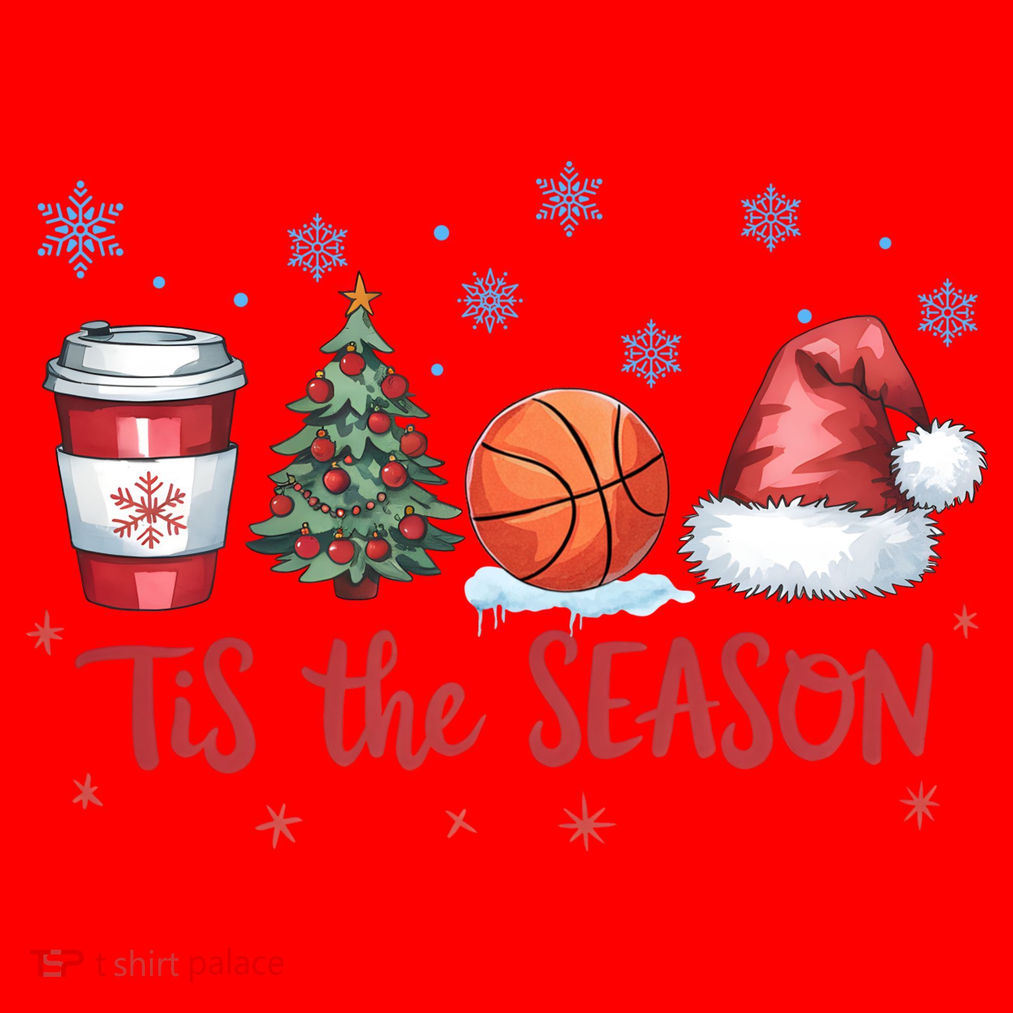 Tis The Season Christmas Xmas Holiday Coffee Baskeball Team Women's Tank Top