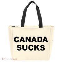 Top That Says CANADA SUCKS Funny Anti Canadian Tote Bag thumb 0
