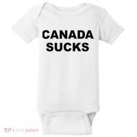Top That Says CANADA SUCKS Funny Anti Canadian Baby Bodysuit thumb 0