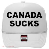 Top That Says CANADA SUCKS Funny Anti Canadian Hat thumb 0