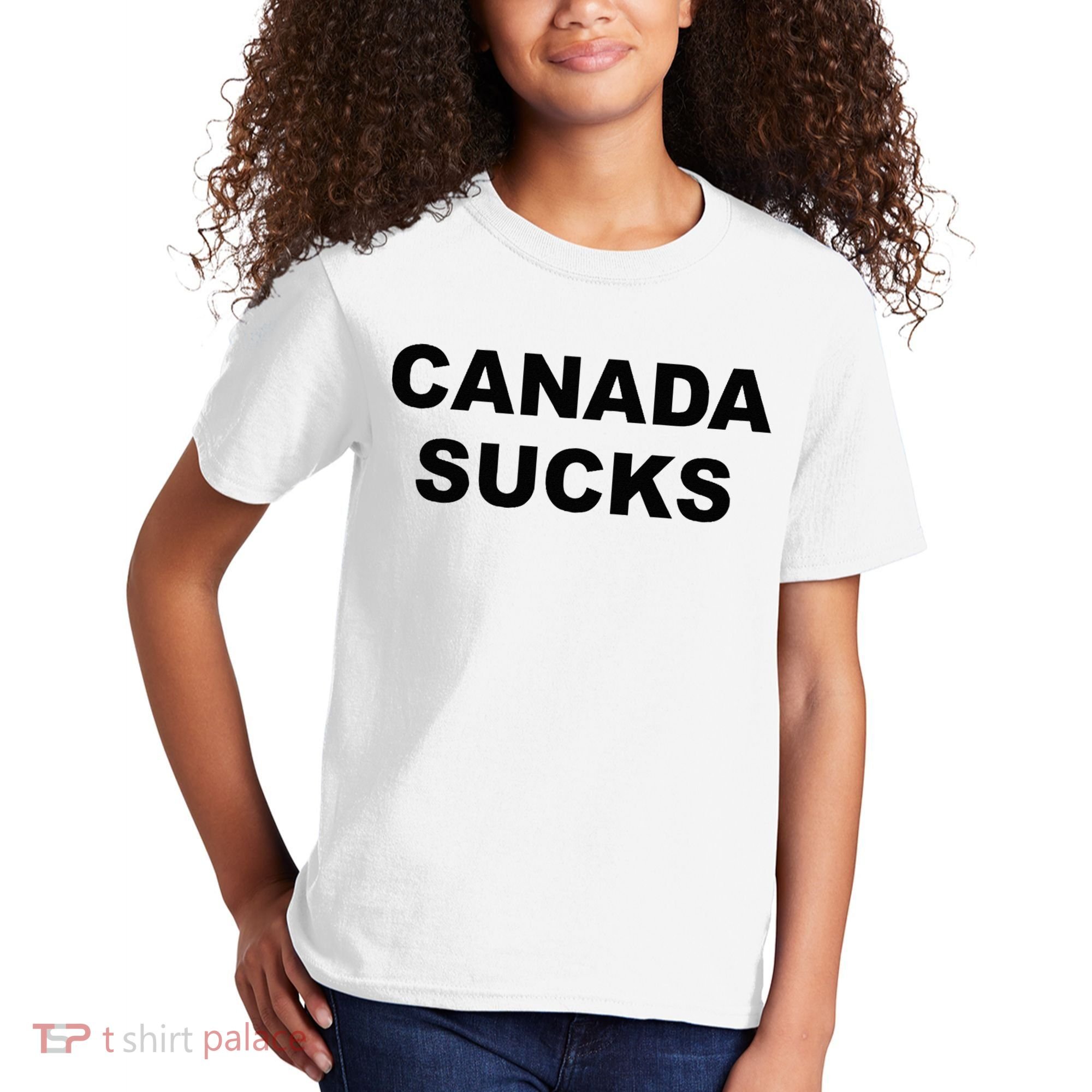 Top That Says CANADA SUCKS Funny Anti Canadian Kids T-Shirt