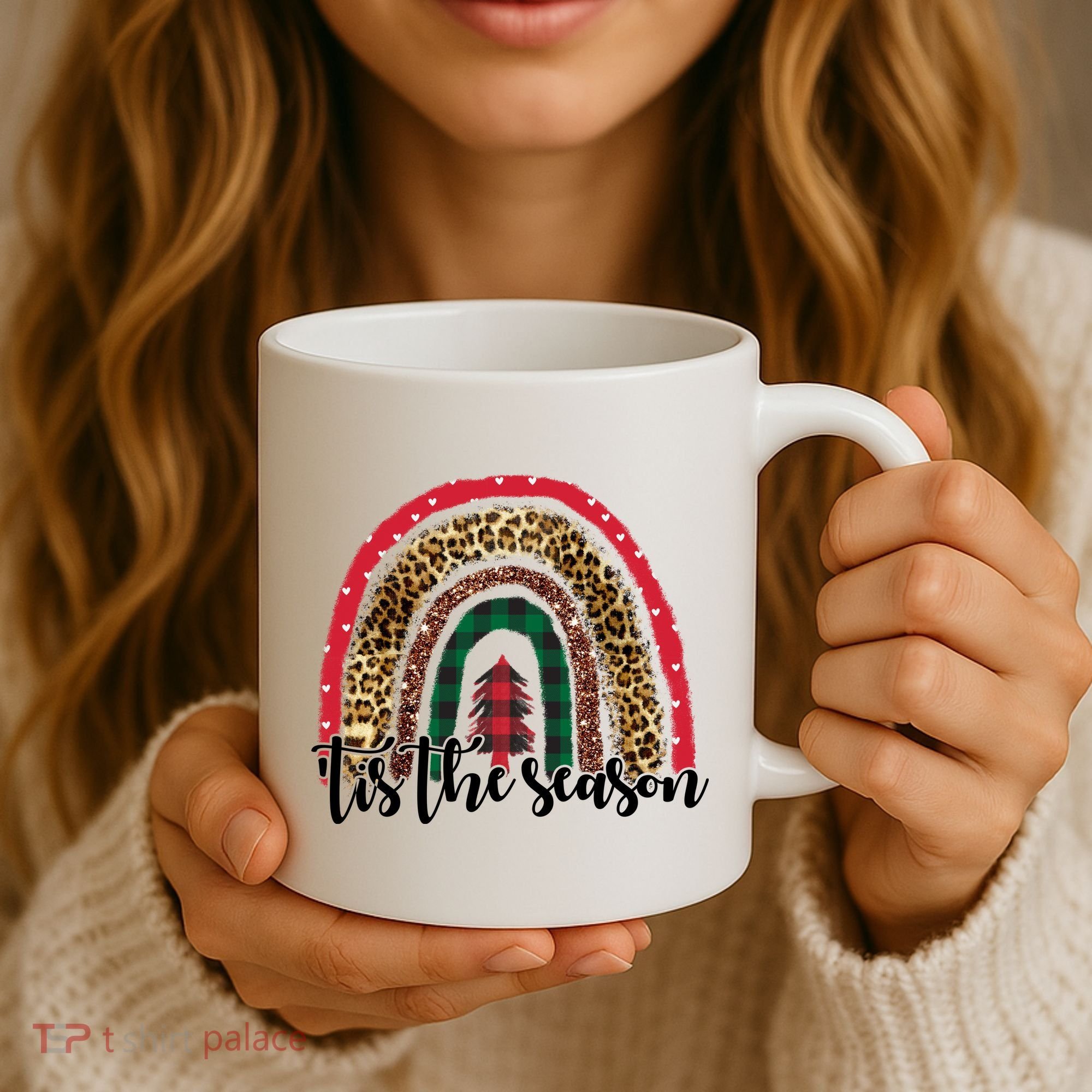 Tis The Season Holiday Rainbow Cute Christmas Coffee Mug