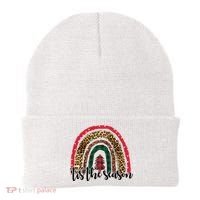 Tis The Season Holiday Rainbow Cute Christmas Beanie thumb 0