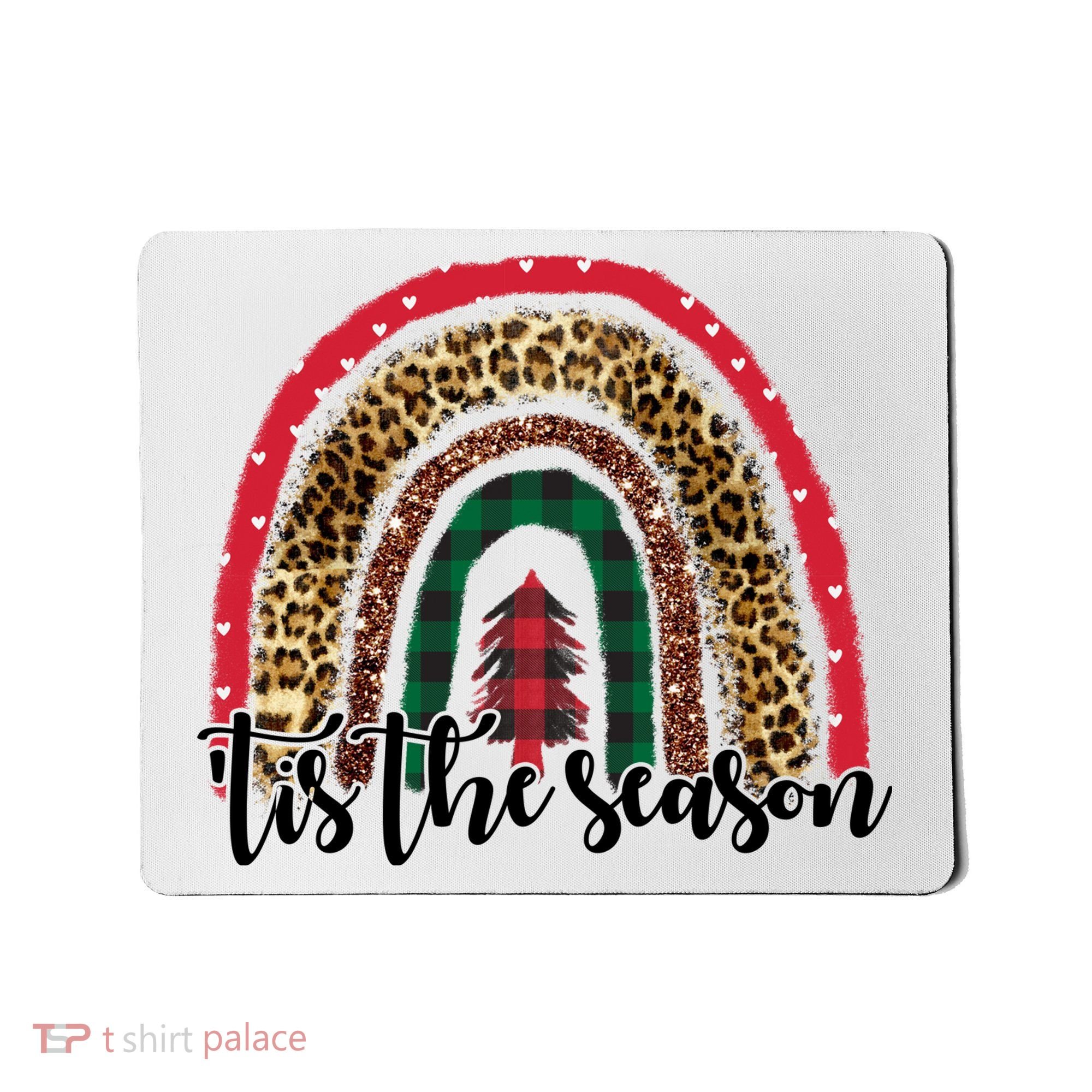 Tis The Season Holiday Rainbow Cute Christmas Mousepad